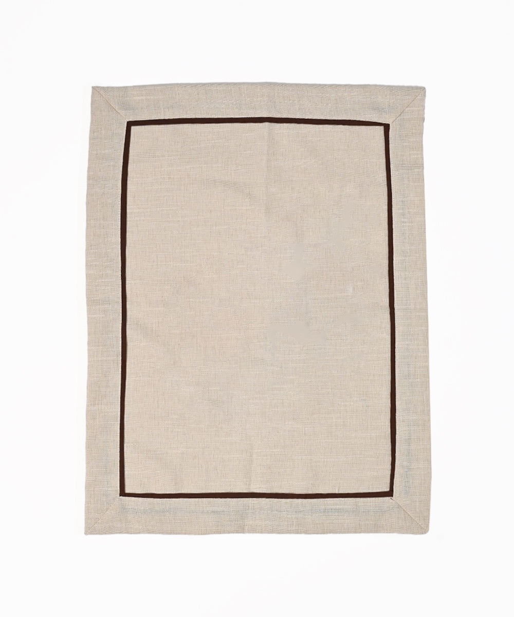 Table Mat Beige Jute (Coffee Brown Cotton Lining)