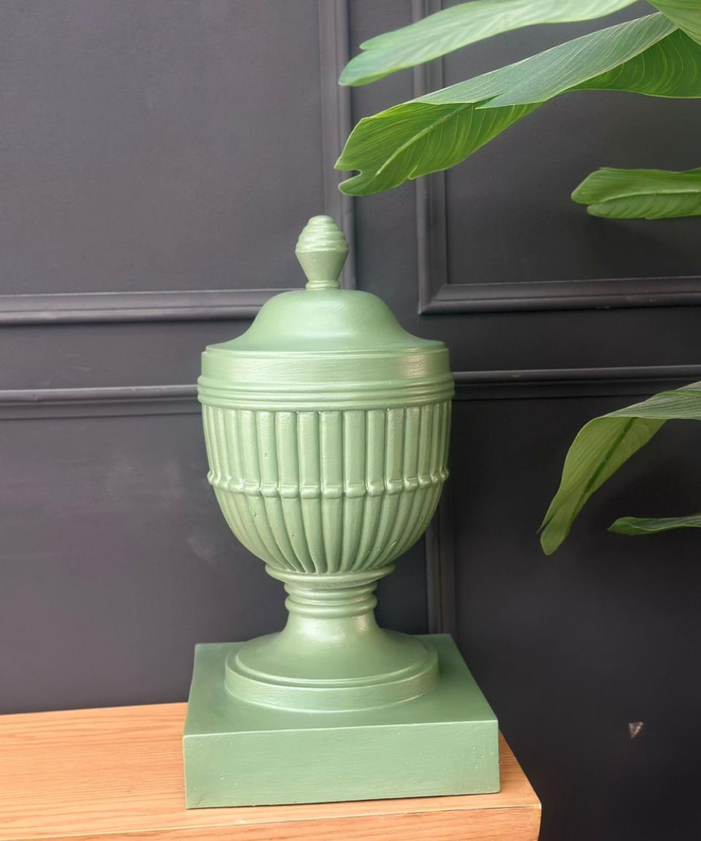 Fibre  Urn In High Gloss (Green)