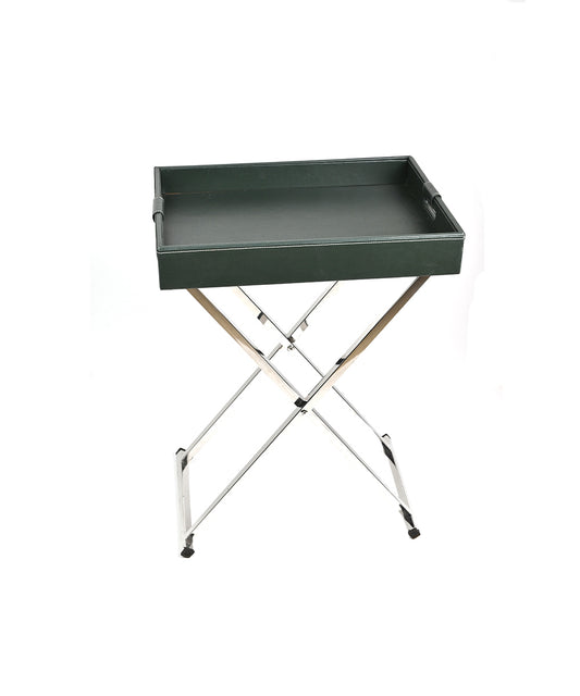 Leather Tea Table (Dark Green)